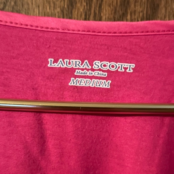 Laura Scott Pink “Love” Long Sleeve Pajama Shirt - Picture 3 of 3
